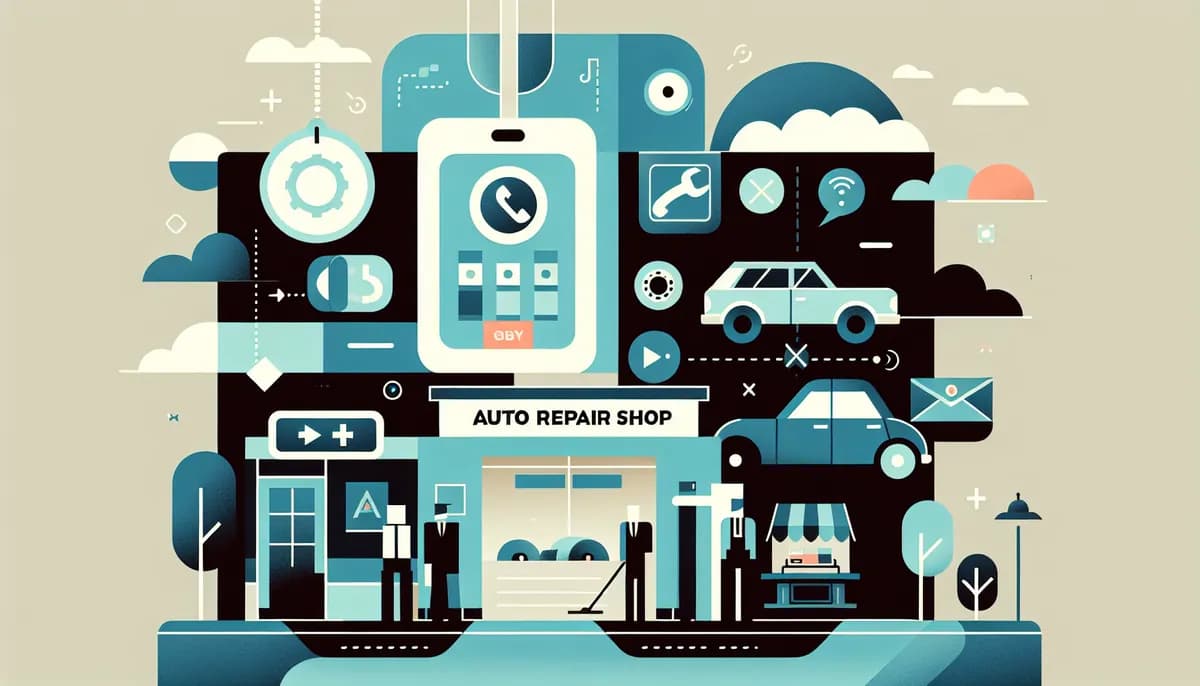 Illustration showing auto repair shop missed calls concepts for auto repair shop businesses — visual guide to capturing leads when the office is closed