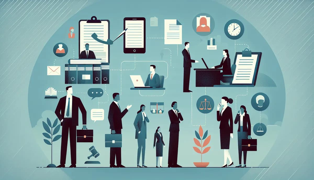 Illustration showing law firm intake information concepts for law firm businesses — visual guide to filling sudden openings from a standby list
