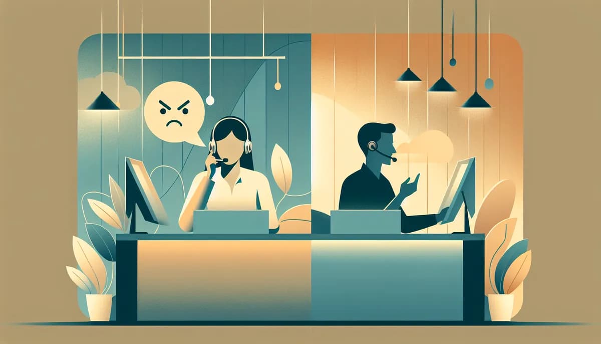 Illustration showing real estate complaint handling calls concepts for real estate agency businesses — visual guide to making phone booking easy for all customers
