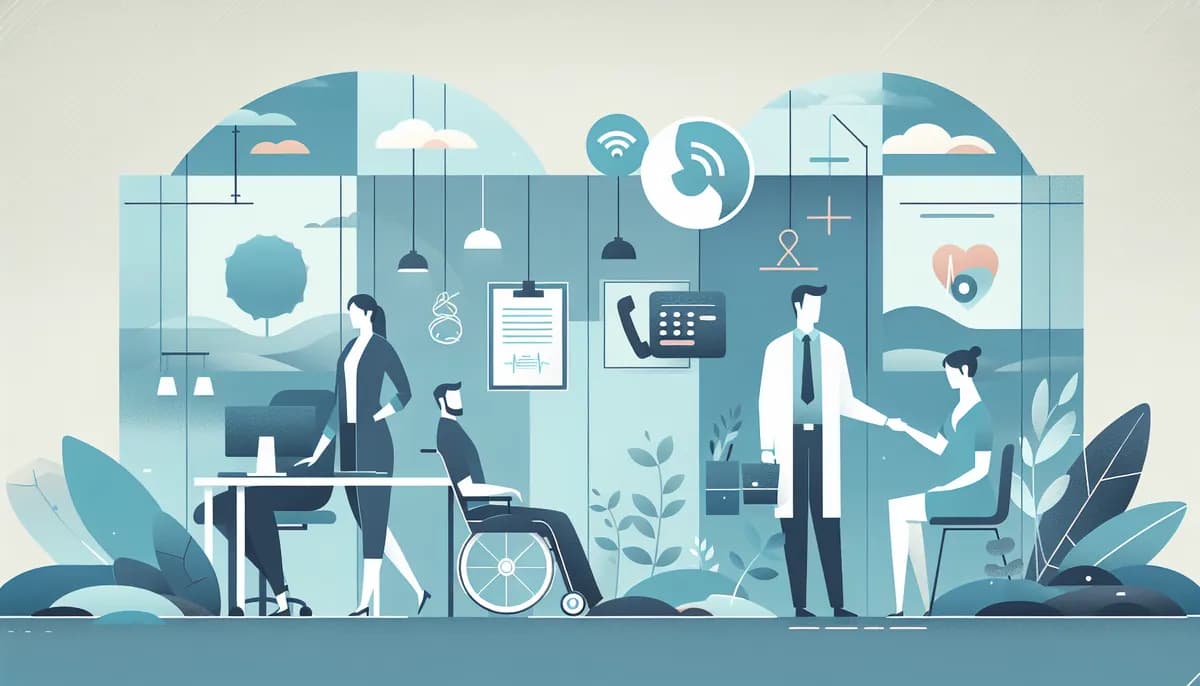 Illustration showing integrated phone system clinics concepts for physical therapy clinic businesses — visual guide to connecting phone systems with other business tools