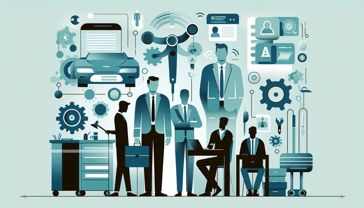 Illustration showing ai phone systems auto repair concepts for auto repair shop businesses — visual guide to where phone communication is heading for small businesses