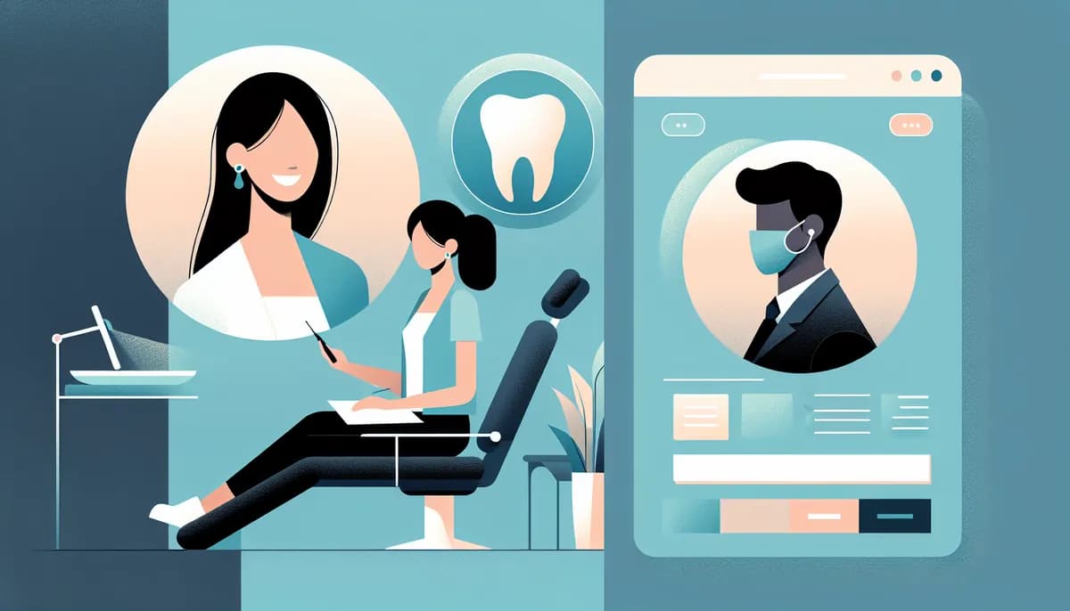 Illustration showing dental practice consultation scheduling concepts for dental practice businesses — visual guide to booking discovery calls and initial meetings