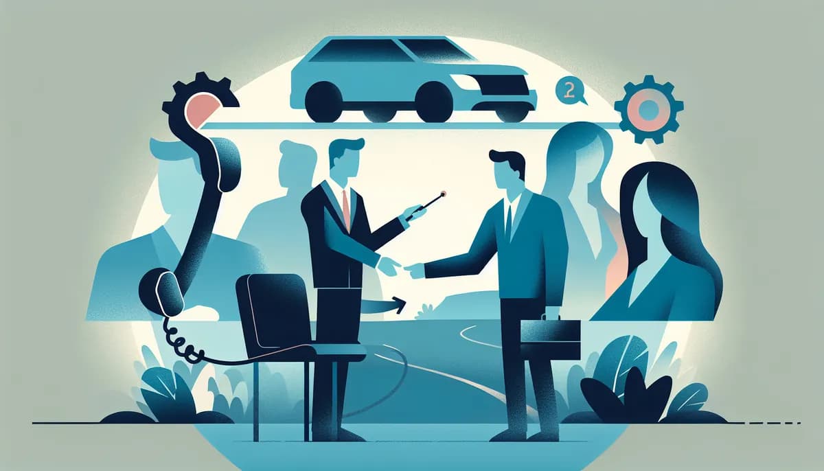 Illustration showing auto repair phone service concepts for auto repair shop businesses — visual guide to encouraging word-of-mouth through great phone service