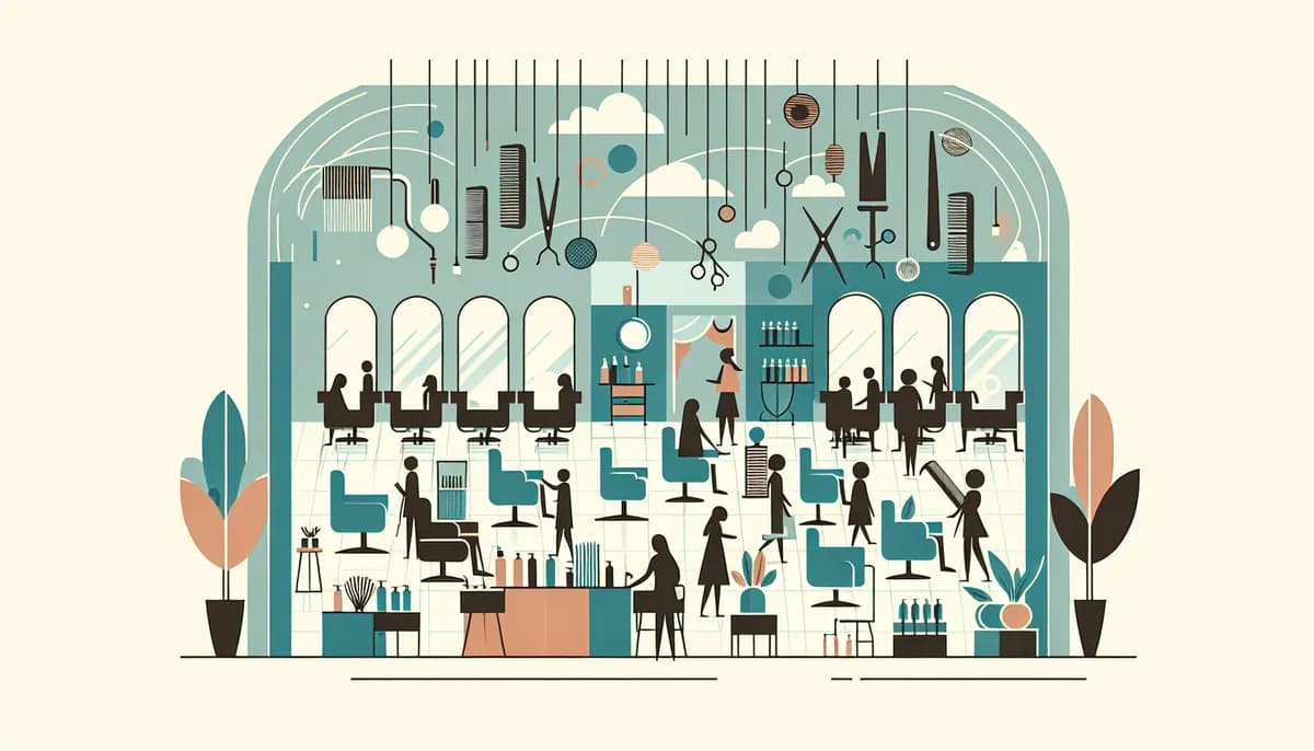 Illustration showing seasonal demand salon concepts for hair salon businesses — visual guide to preparing for seasonal spikes in customer inquiries