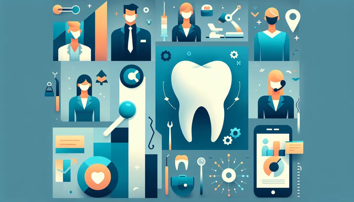 Illustration showing dental practice scaling phone concepts for dental practice businesses — visual guide to growing capacity without adding front desk staff