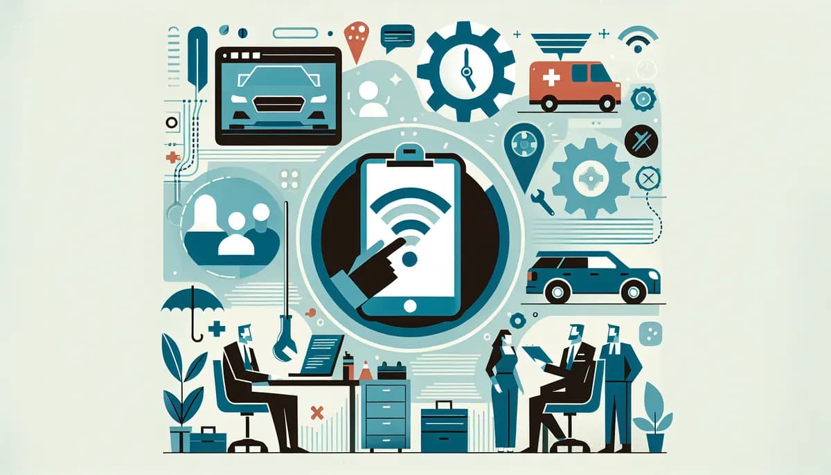 Illustration showing emergency auto repair calls concepts for auto repair shop businesses — visual guide to making callers feel valued and remembered