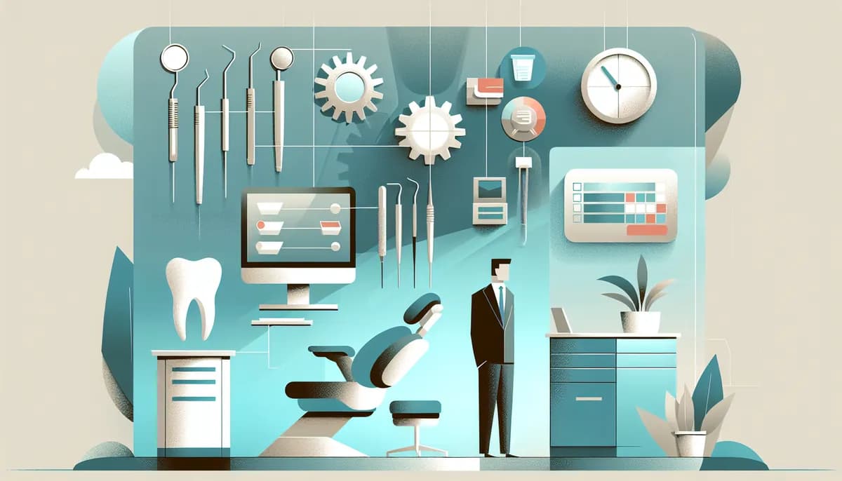 Illustration showing dental operational efficiency phone concepts for dental practice businesses — visual guide to reducing overhead while maintaining service quality