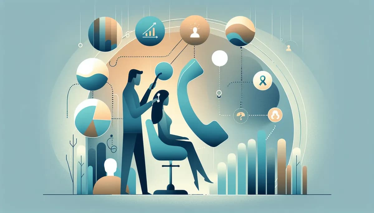 Illustration showing salon lead qualification phone concepts for hair salon businesses — visual guide to identifying high-value prospects on the phone