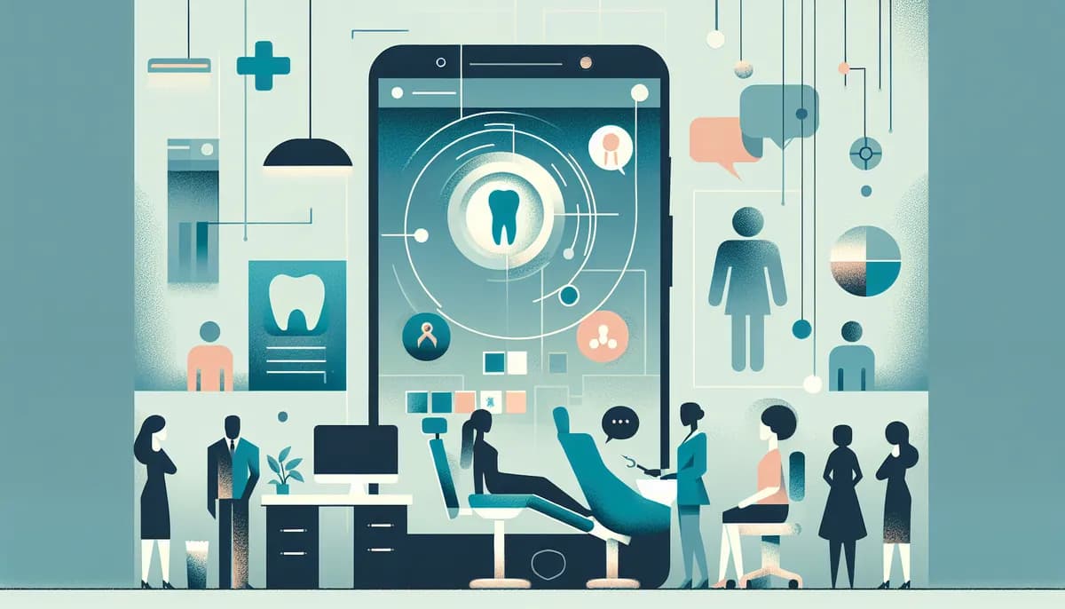 Illustration showing accessible dental phone systems concepts for dental practice businesses — visual guide to making phone booking easy for all customers