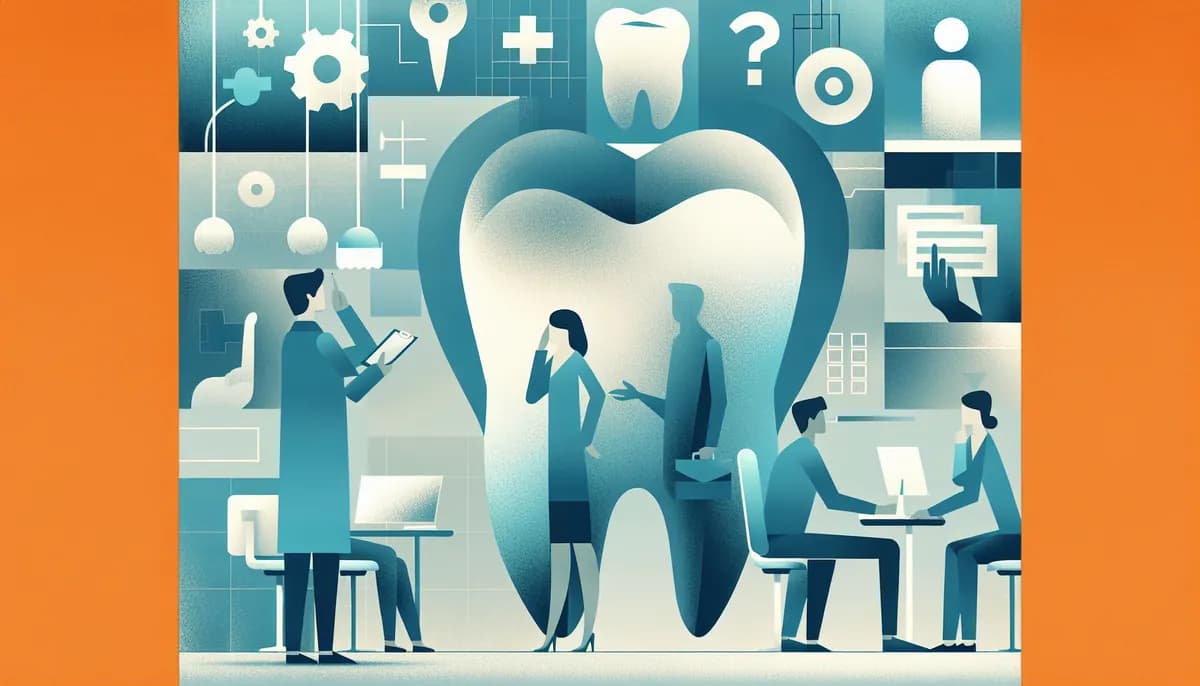 Illustration showing dental practice insurance verification concepts for dental practice businesses — visual guide to handling coverage questions before appointments