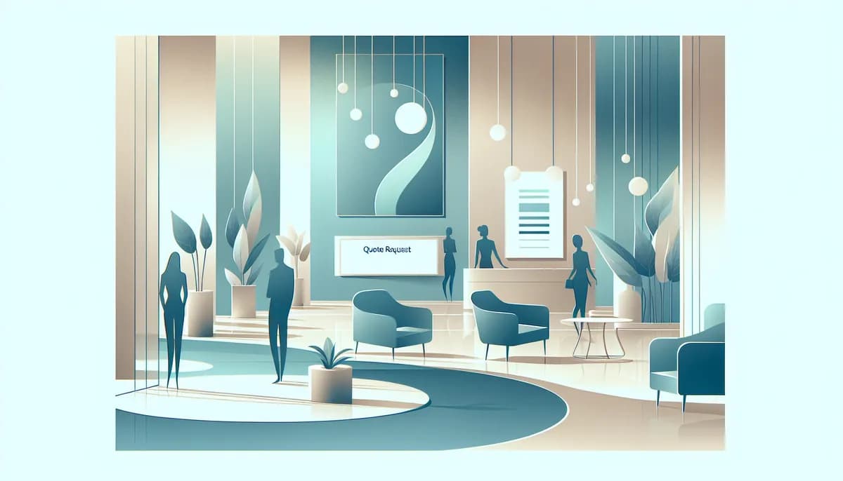 Illustration showing med spa quote requests concepts for med spa businesses — visual guide to managing estimate inquiries efficiently