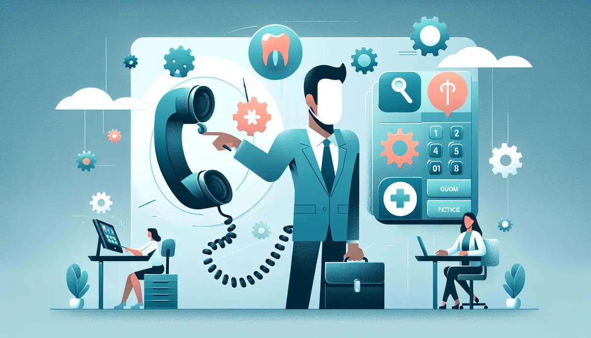 Illustration showing dental practice phone system concepts for dental practice businesses — visual guide to dental practice phone system