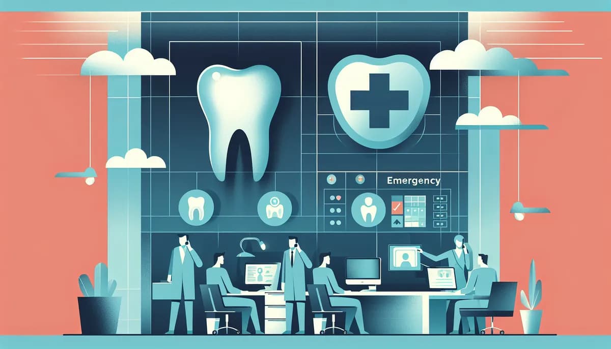 Illustration showing dental practice emergency call handling concepts for dental practice businesses — visual guide to identifying and fast-tracking urgent calls