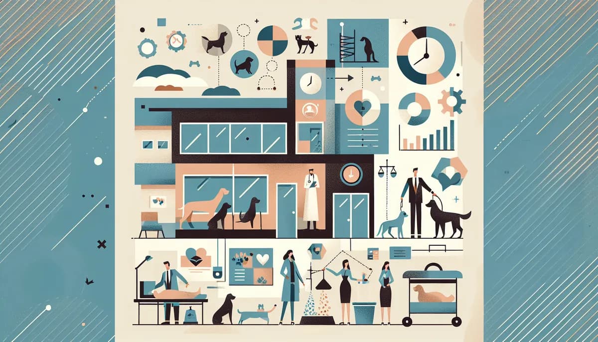 Illustration showing scale veterinary clinic concepts for veterinary clinic businesses — visual guide to scale veterinary clinic