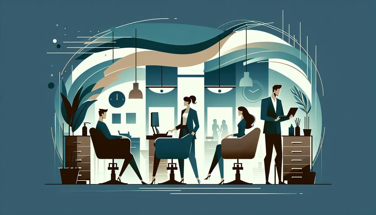 Illustration showing peak hours salon calls concepts for hair salon businesses — visual guide to managing high call volume during busy periods