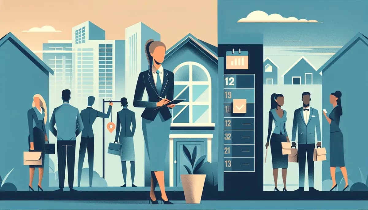 Illustration showing real estate reduce no-shows concepts for real estate agency businesses — visual guide to centralizing phone handling across multiple locations
