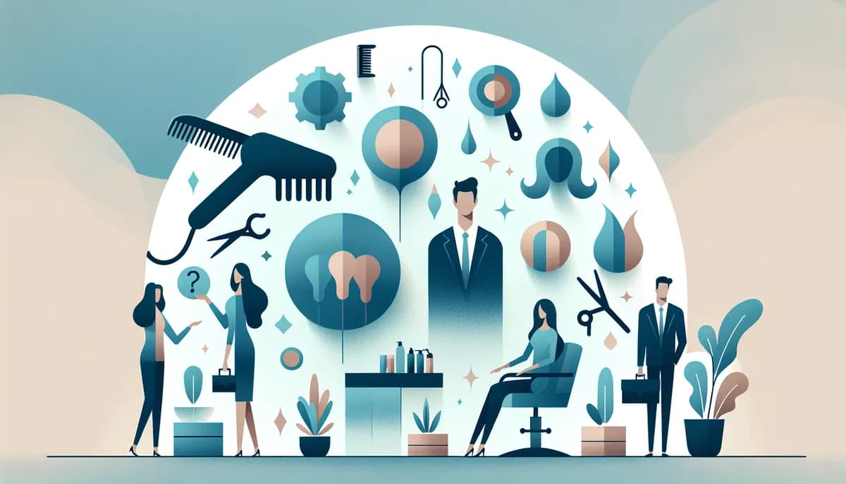 Illustration showing salon referral phone strategy concepts for hair salon businesses — visual guide to encouraging word-of-mouth through great phone service