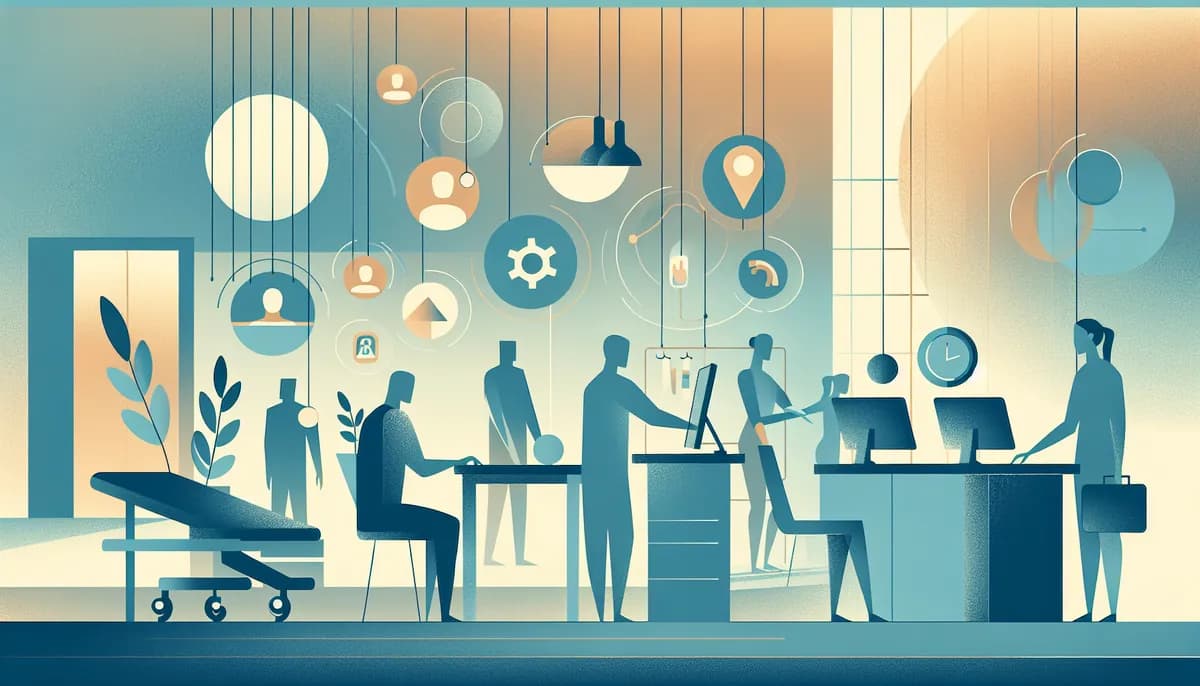 Illustration showing reduce phone duties therapy clinic concepts for physical therapy clinic businesses — visual guide to strategies to minimize missed appointments and cancellations
