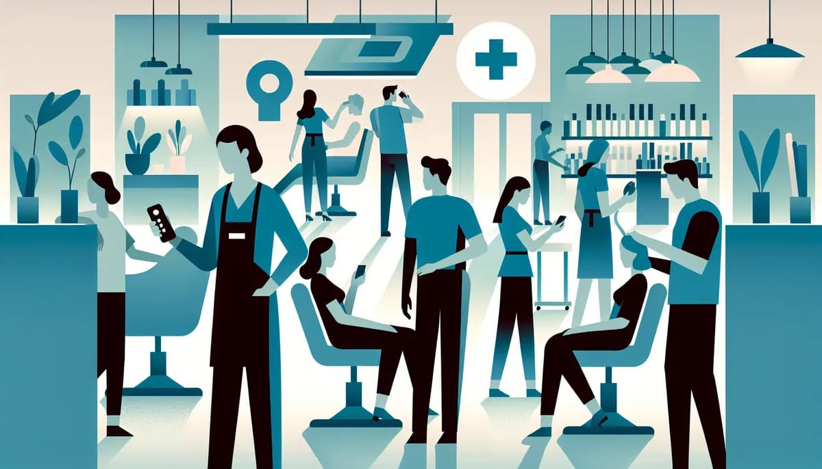 Illustration showing emergency call management salon concepts for hair salon businesses — visual guide to delivering the same quality regardless of who answers