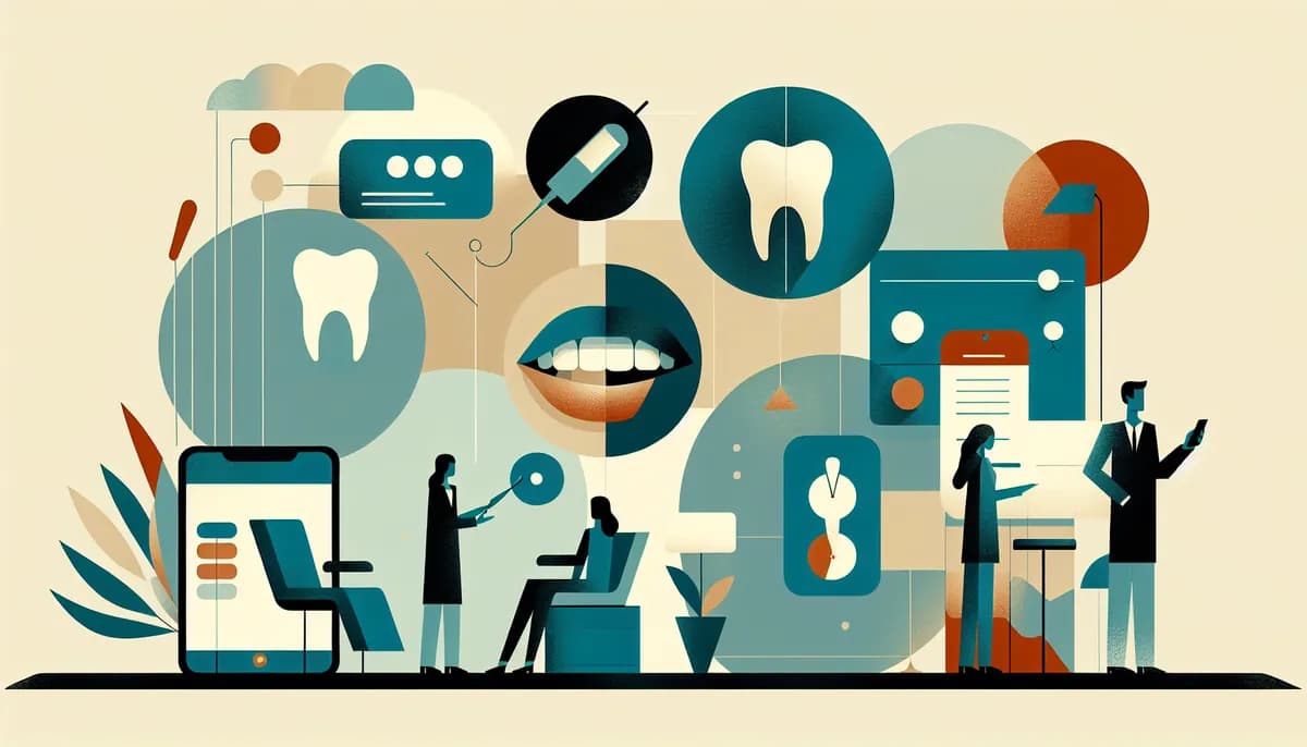 Illustration showing dental service explanation calls concepts for dental practice businesses — visual guide to educating callers about offerings over the phone
