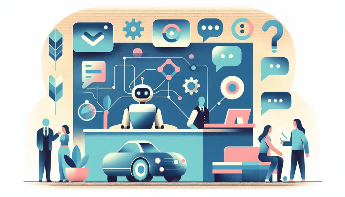 Illustration showing ai receptionist auto repair concepts for auto repair shop businesses — visual guide to linking phone calls to customer records automatically