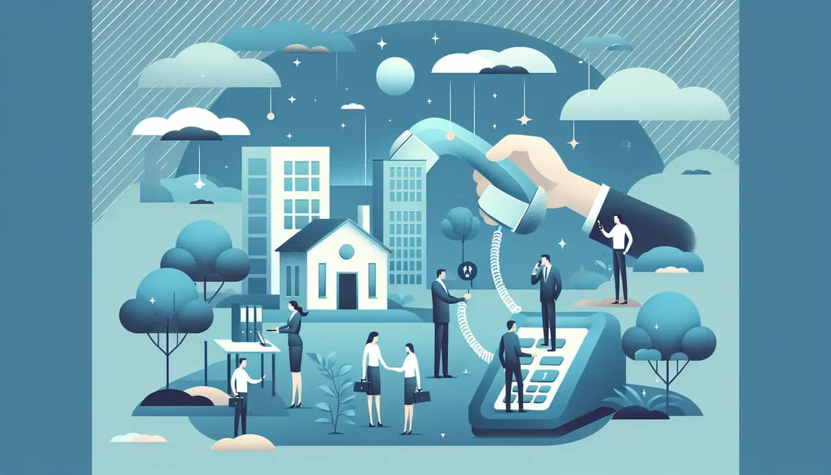 Illustration showing real estate referral generation concepts for real estate agency businesses — visual guide to encouraging word-of-mouth through great phone service
