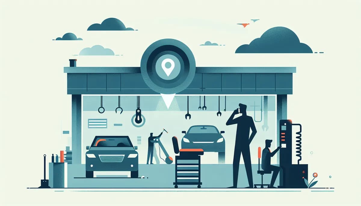 Illustration showing auto repair follow-up calls concepts for auto repair shop businesses — visual guide to winning customers from competitors with better availability