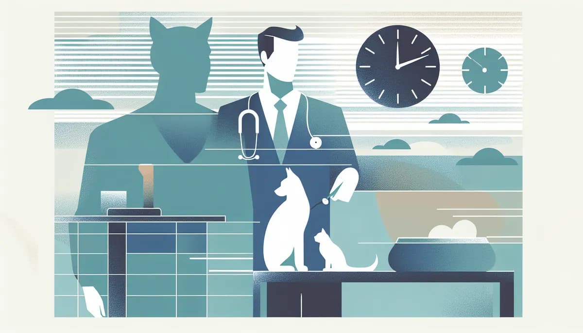 Illustration showing veterinary clinic wait time reduction concepts for veterinary clinic businesses — visual guide to eliminating hold times and call queues