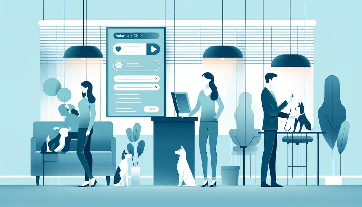 Illustration showing veterinary clinic accessibility concepts for veterinary clinic businesses — visual guide to turning negative calls into positive outcomes